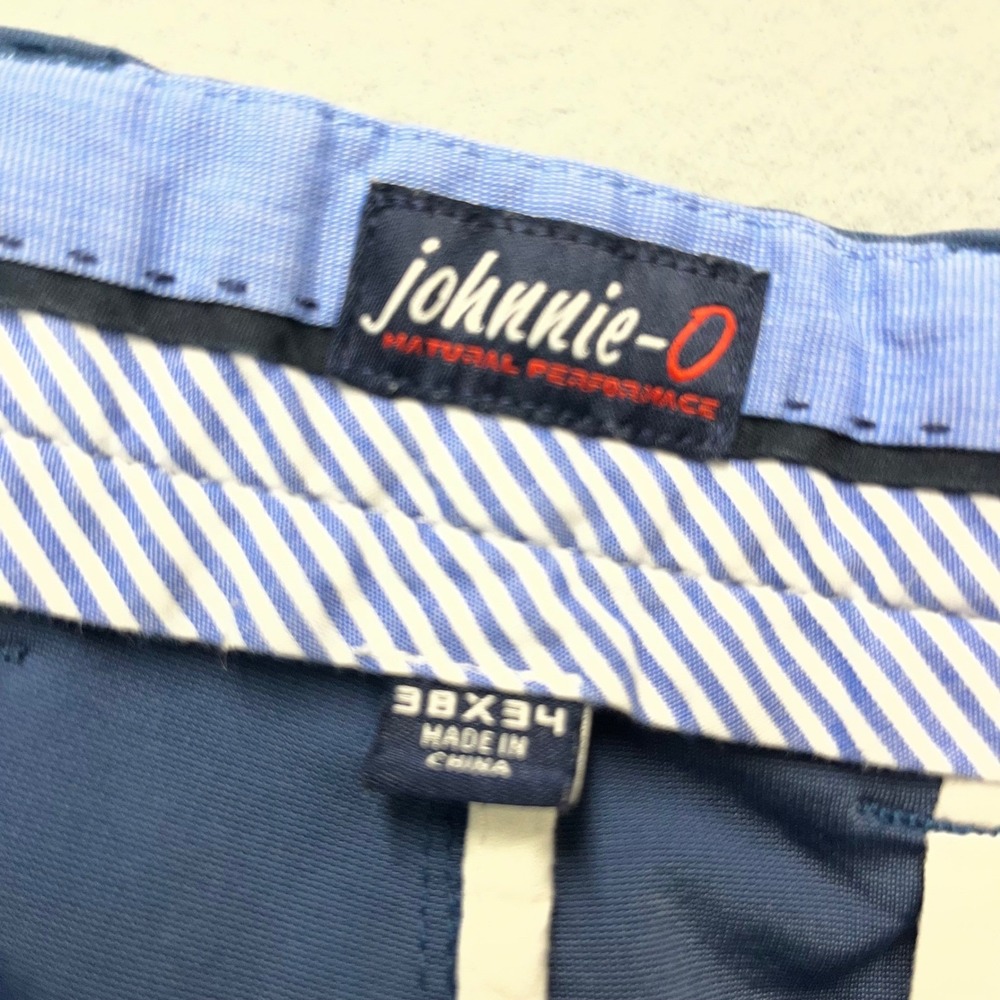 New johnnie-O Osprey Pants Mens 38x34(37x32)Blue Stretch Performance Chino